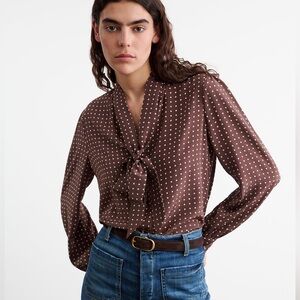 (SOLD) NILI LOTAN CARINA SILK BLOUSE XS